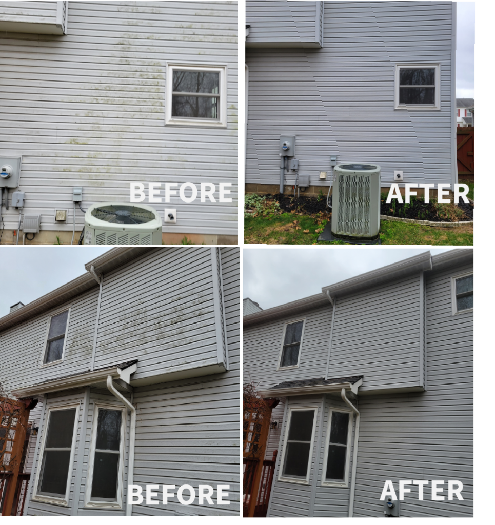 Power washing home in Hilliard Ohio