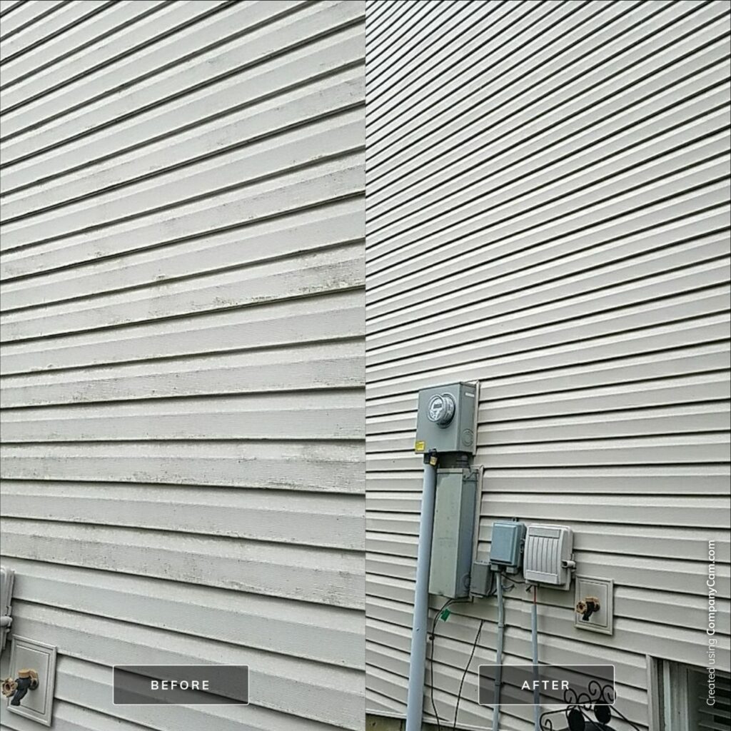 power washed siding in Plain City, Ohio